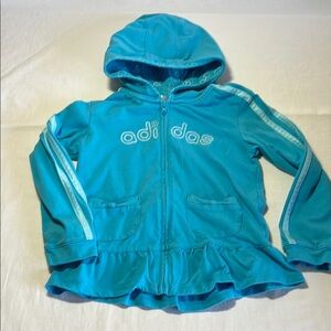Adidas Turquoise Hoodie with Ruffle Detail